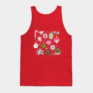 Cute Vintage Christmas Ornaments Tank Top